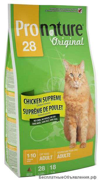 Сухой корм Пронатюр Original-28 для кошек, 5.44кг