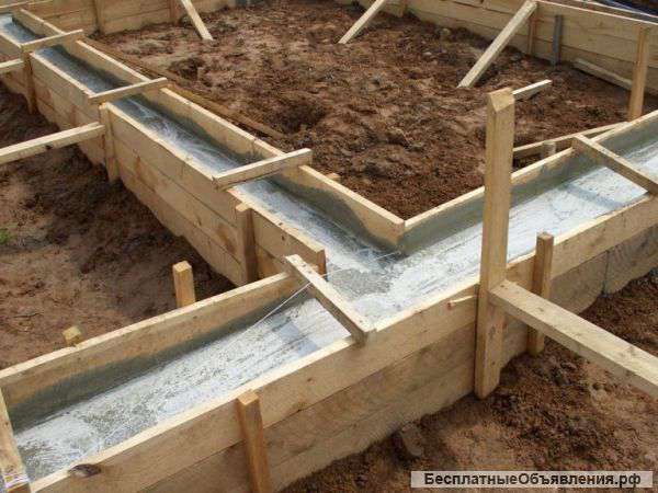 Заливка фундамента