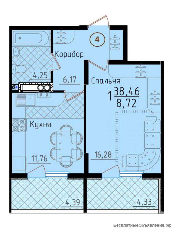 1 ком кв. квартиру в ЖК Горизонт