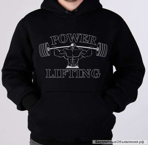 Толстовка с вышивкой "POWER LIFTING"