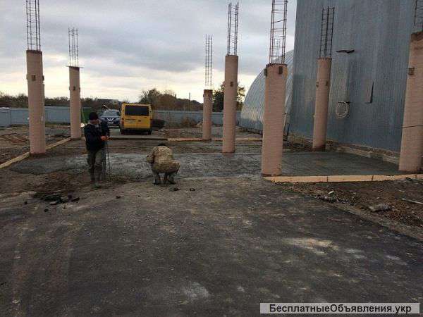 Бетонирование площадок, дорог, бетонные работы
