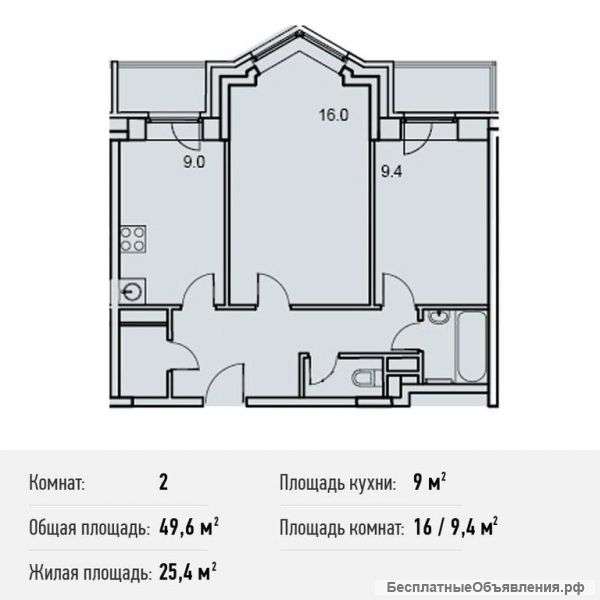 Двухкомнатная в новой москве