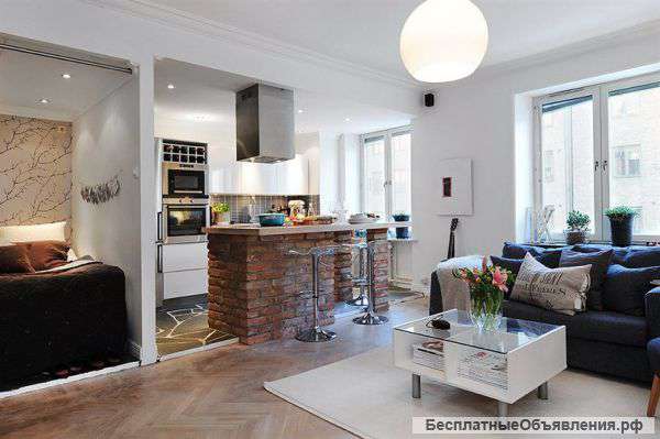 Студия 28 м3 на 3 этаже 5-этажного блочного дома