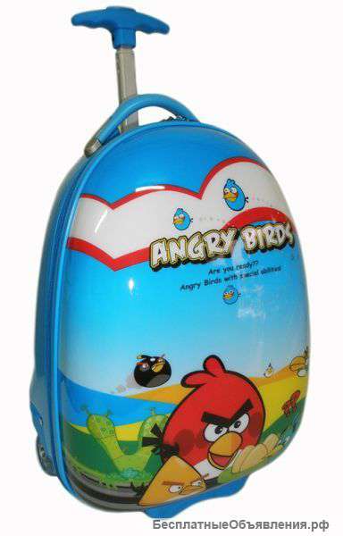 Детский чемодан на колесиках Angry Birds