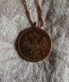 Золотой кулон - монета номиналом 5 рублей 1870 г, 999 пробы