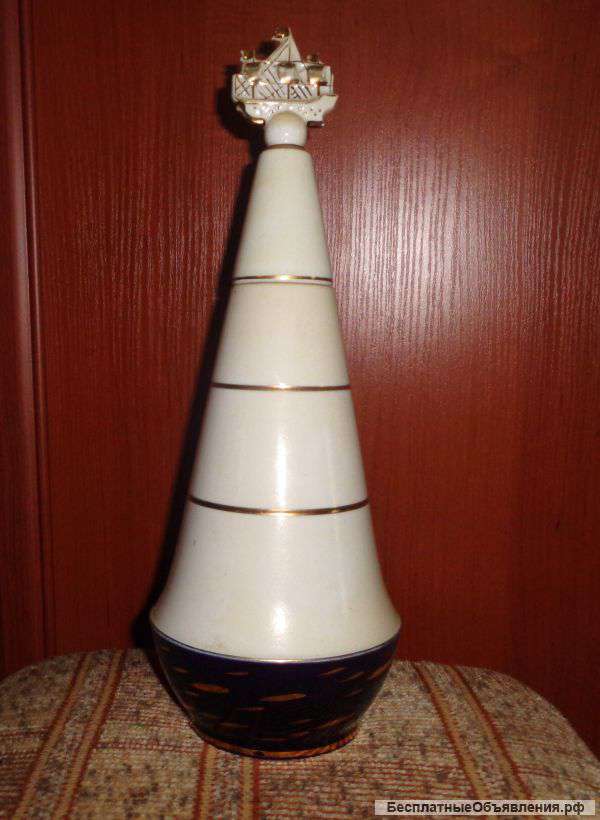 Советский фарфор графин адмиралтейский кораблик лфз 1950-е годы
