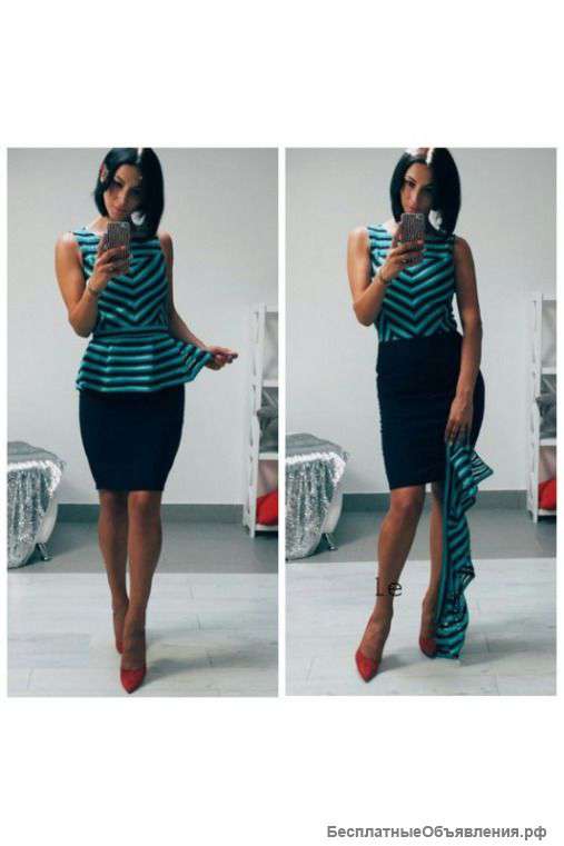 Элегантное платье с баской артикул - Артикул: Ам9228-1