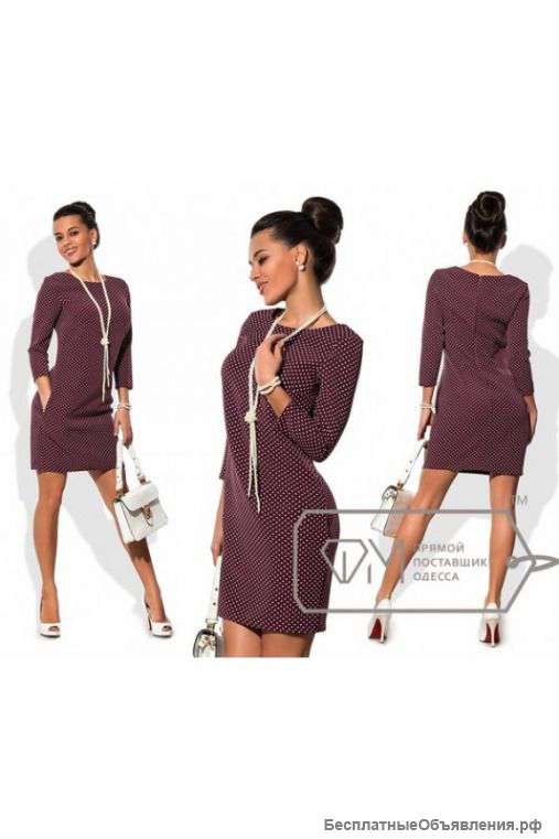 Платье прямое в горох артикул - Артикул: Ам9393-2