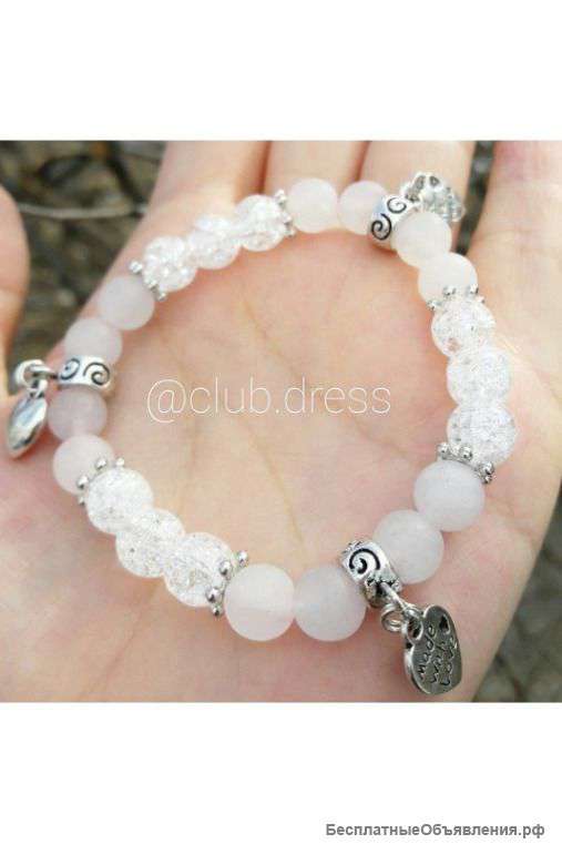 Браслетик с сахарным кварцем артикул - Артикул: bras_014-2