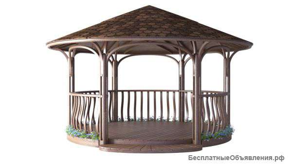 Беседка из лиственницы для дачи