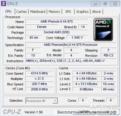 AMD Phenom(tm) II X4 975 Processor
