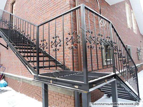 Лестницы на металлическом каркасе арт010