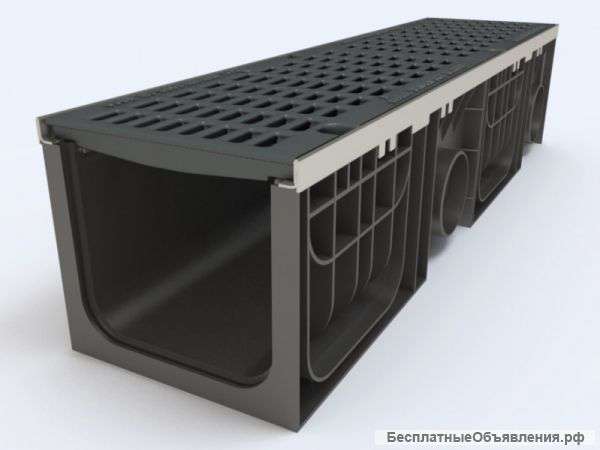 Лотки водоотводные ЛВК М Step, дождеприемники, желоба, решетки, дренаж