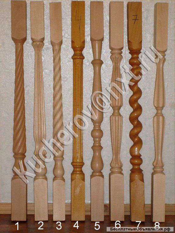 Балясины, столбы для лестниц. Брус сухой.