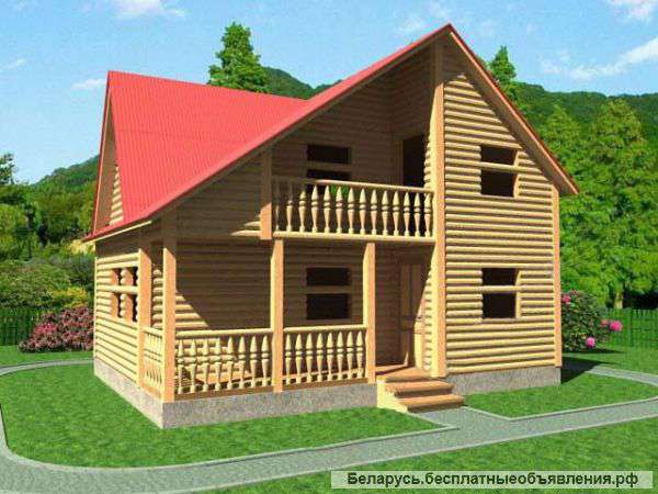 Сруб Дома новый недорого доставка и установка Минск и обл