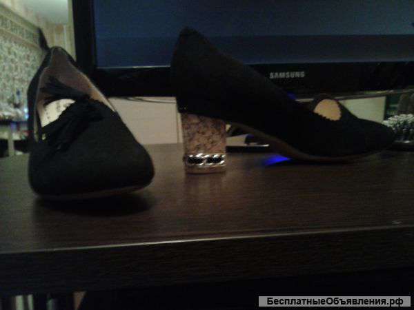 Туфли женские замша черная
