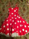 Платье красное в горох