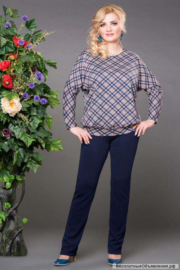 Блуза «Карамель» клетка