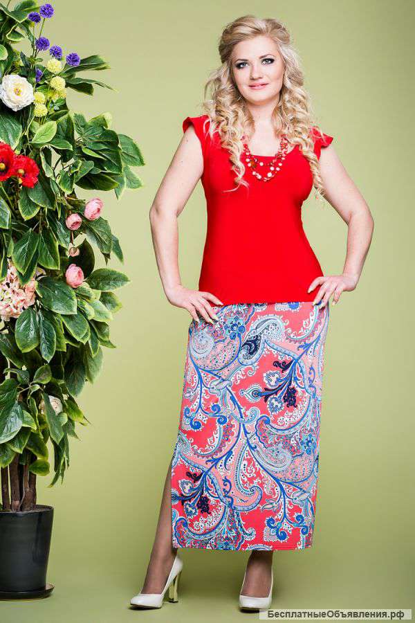 Юбка длинная «Баунти» красная