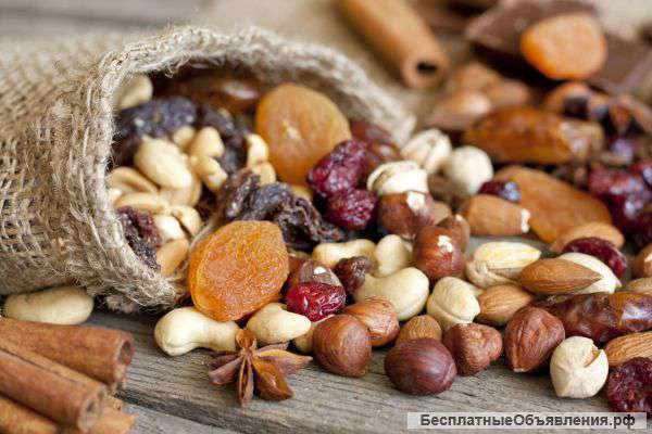 Орехи, сухофрукты, соки, сладости