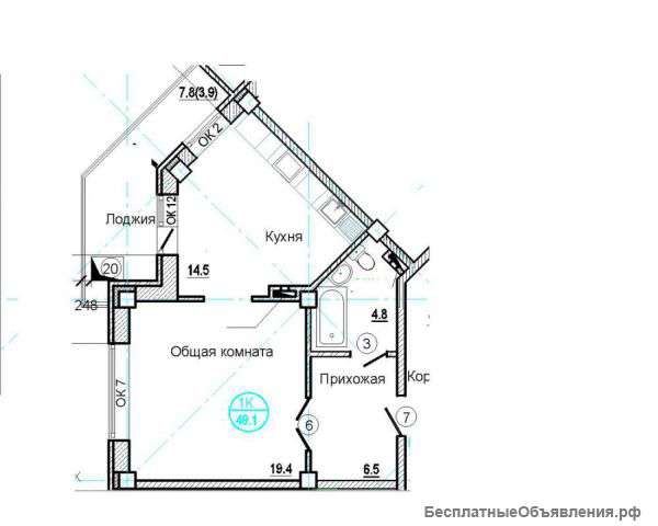 Евродвушка в новом кирпичном доме, Северный