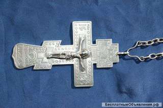 Крест наперсный серебряный с монограммой императора Николая II и датой его коронации. Москва, 1896 г
