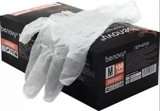 Перчатки виниловые М