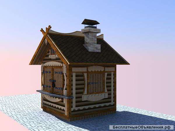 Строительство киоска из блок хауса