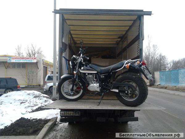 Мотоэвакуатор с подъемником, перевозка мотоцикла
