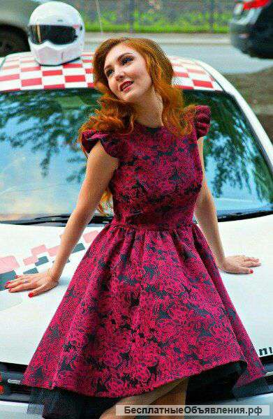 Платье на выпускной бал из жаккарда