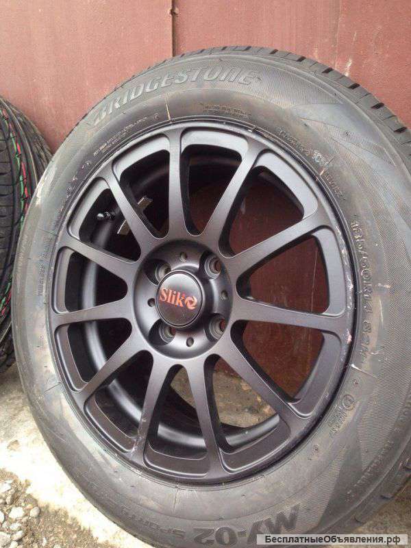 Кованые R14 диски Slik с шинами Bridgestone