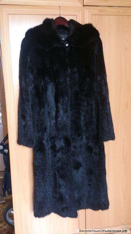 Шуба норковая черная роскошная длинная