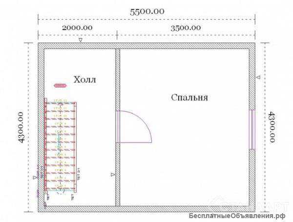 Дачный каркасно-щитовой дом 5,5 м х 5,5 м с мансардой