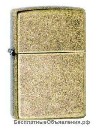 Зажигалка Zippo 201FB Antique Finish Brass