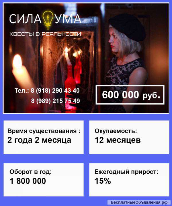 Готовый бизнес квест клуба