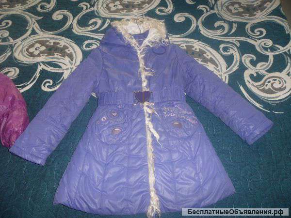 Зимнее пальто для девочки 4-6 лет