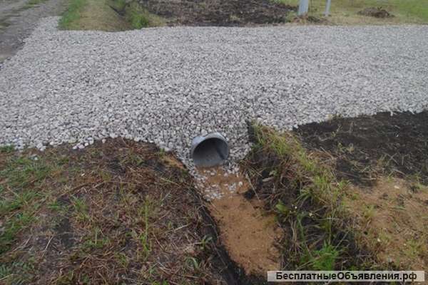 Ремонт, отсыпка дороги, заезда на участок. Дренаж
