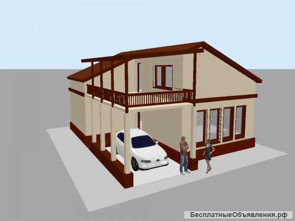 Дом 180 кв. м. с мансардой, гаражом, погребом и открытой террасой