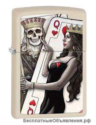 Зажигалка Zippo 29393 King & Queen of Hearts