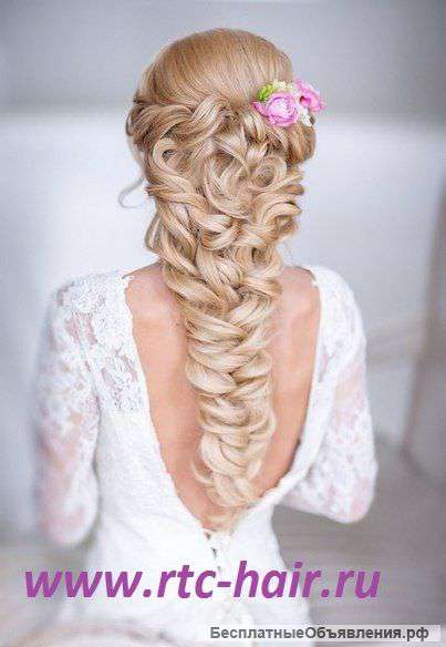 Свадебная прическа с накладными прядями на заколках