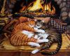 Картина "Коты у камина"