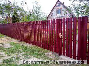 Забор из профнастила (профлиста), кирпича