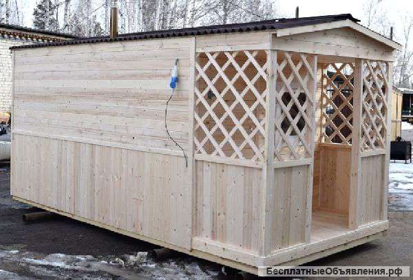 Домик из вагонки с террасой