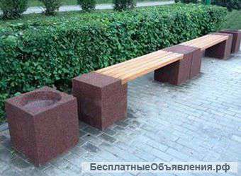 Скамейка по технологии мытый бетон