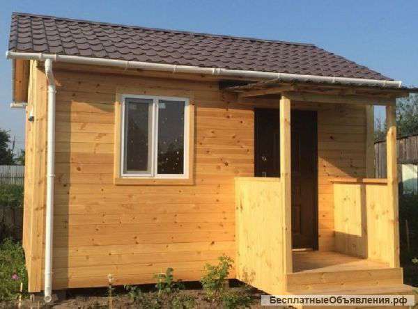 Деревянный дачный дом 5 м х 4 м с крыльцом под ключ