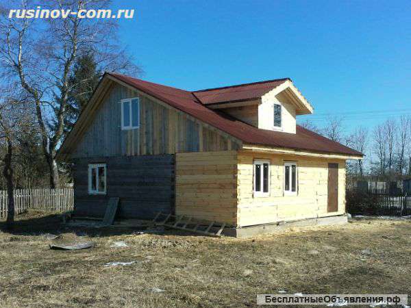 Срубы из бруса под кровлей