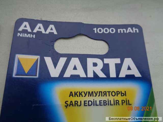 Аккумуляторы VARTA 1000mAh AAA