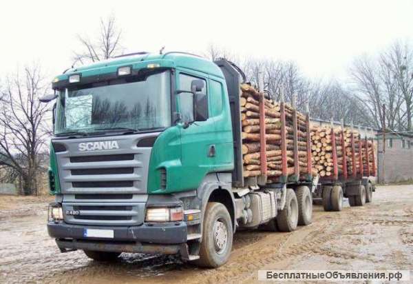 Аренда ДАФ 430, 20 тонн, лесовоза шоссейного, полуприцепа