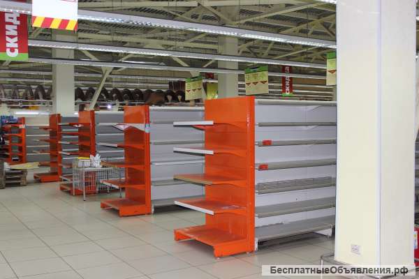 Стеллажи с полками + морозильные витрины