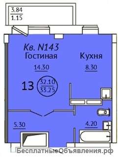 1-ком. кв., 1 097 250 р. ЖК "ДОБРЫЕ СОСЕДИ"